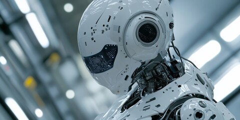 a robot learning environment, featuring neural networks being trained to perform complex tasks with accuracy and efficiency.