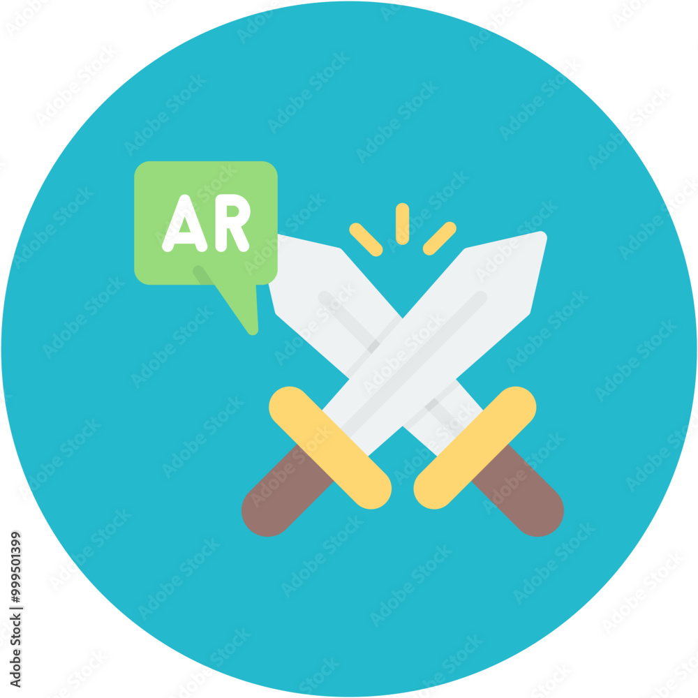 Wall mural Ar Sword Fight icon vector image. Can be used for Augmented Reality.