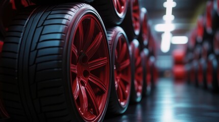 Fototapeta premium The Red Performance Wheels