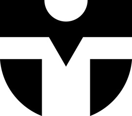 shield icon vector illustration with TM initial logo. very suitable for use for personal brand names, security companies, and e-sports. etc