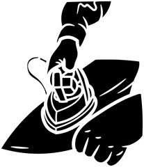 work illustration house silhouette home logo iron icon laundry outline ironing housework household clothes equipment clothing steam person appliance shape to vector graphic background