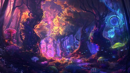 Abstract magical in the which forest