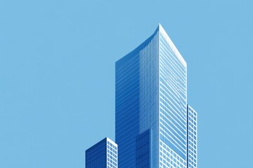 Obraz premium Company growth represented by a skyscraper growing taller, symbolizing business expansion