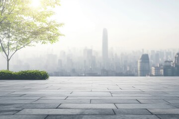 Copy space in an urban environment, city life bustling in the background with space for text