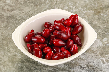 Ripe sweet juicy digberry cornel