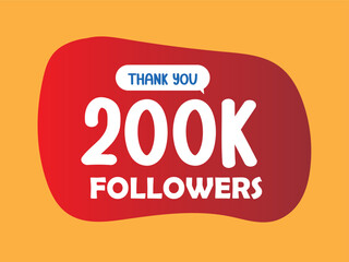 200k follower celebration vector design for social media poster 