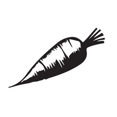 black carrot with long leaf icon ,carrot icon. Outline diet carrot vector icon for web design isolated on white background