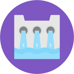 Hydroelectric Line Icon