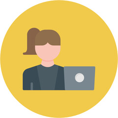 Worker Female Line Icon