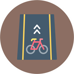 Bike Lane Line Icon