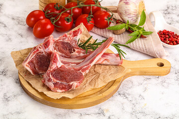 Raw Rack of Lamb for cooking