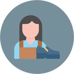Shoe Maker Lady Line Icon