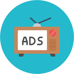 TV Ads Line Icon