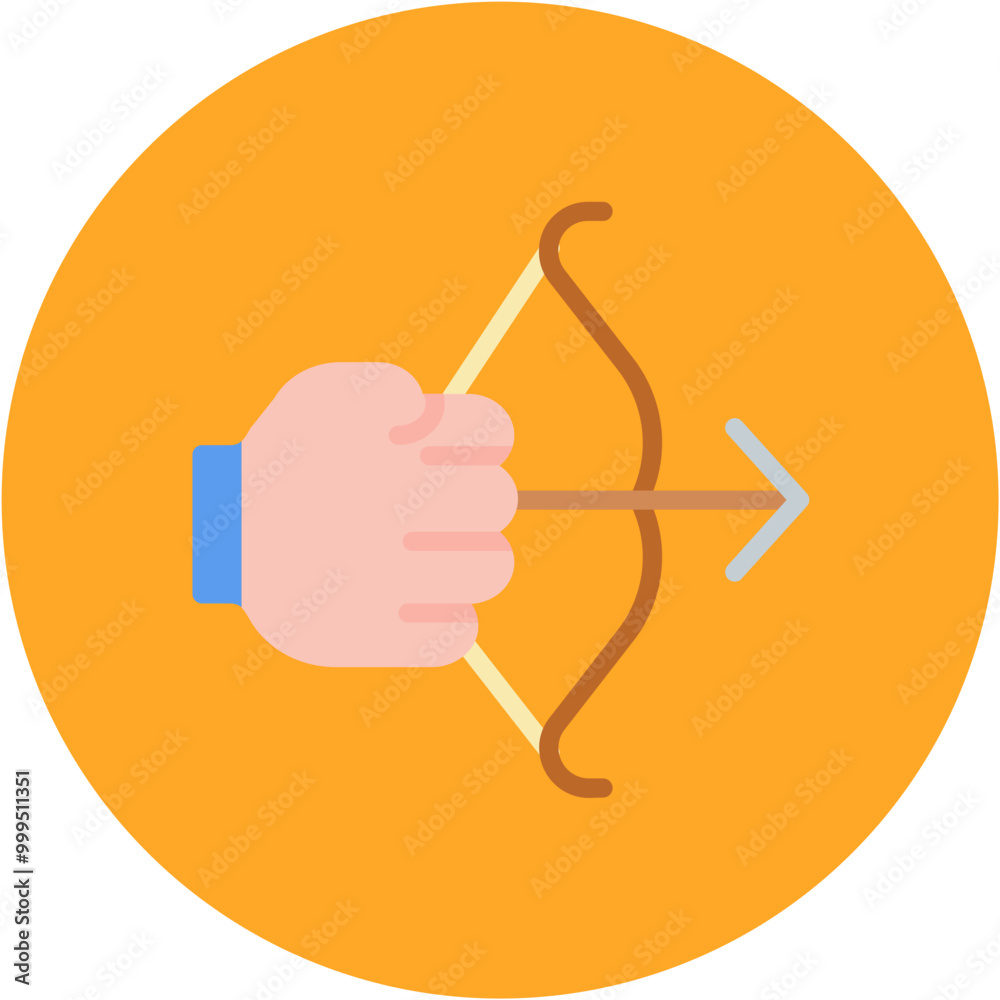 Poster Arrow Hand icon vector image. Can be used for Archery.