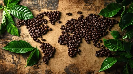 Fototapeta premium The Coffee World Map