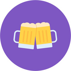 Beers Toasting icon vector image. Can be used for Oktoberfest.