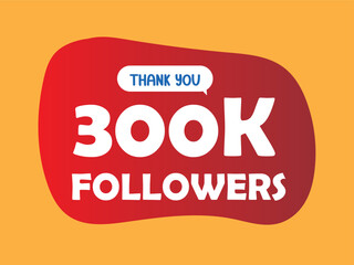 300k follower celebration vector design