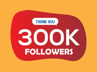 300k follower celebration vector design
