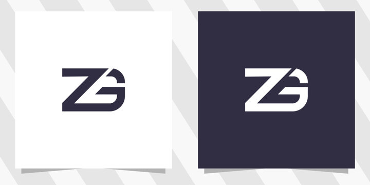 letter zg gz logo design vector