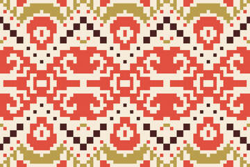 Motif Abstract Geometric Pattern Designfolk Embroidery, Aztec Geometric Ornament Print. Design for Carpet, Wallpaper, Clothing, Wrapping, Fabric