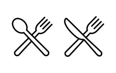 spoon, Fork and knife icon vector	