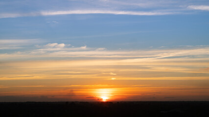 Serene Sunset Over Tranquil Landscape at Dusk