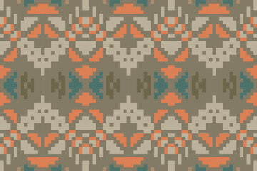 Crochet Geometric Abstract Patternfolk Embroidery, Aztec Geometric Ornament Print. Design for Carpet, Wallpaper, Clothing, Wrapping, Fabric