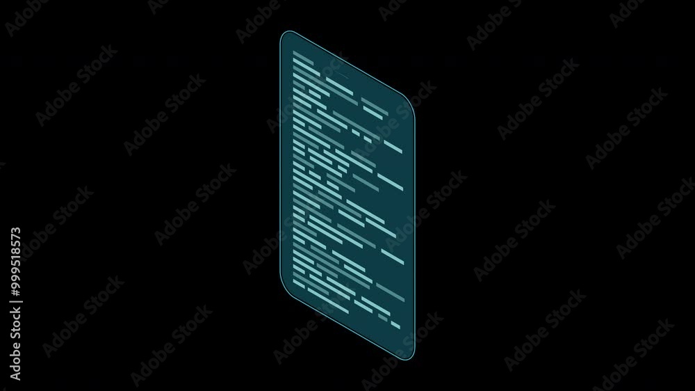 Poster isometric coding screen animation. coding programming technology. programming concept. technology an