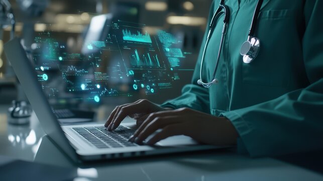 The Doctor Using Digital Technology