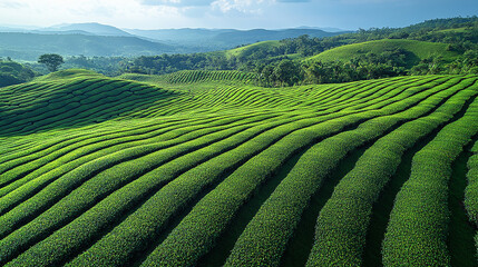 Fototapeta premium green tea plantation 