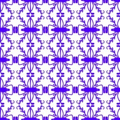 seamless pattern with blue flowers on white background