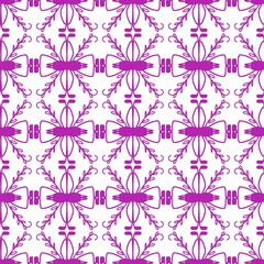 seamless pattern with purple line flowers