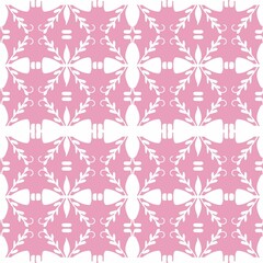 Fototapeta premium seamless pattern with white flowers on pink background