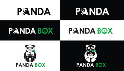 Panda and Box Logo Design Ideas