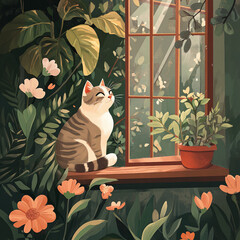 a peaceful cat