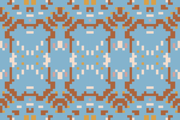 Endless Ethnic Design Pattern Drawingfolk Embroidery, Aztec Geometric Ornament Print. Design for Carpet, Wallpaper, Clothing, Wrapping, Fabric
