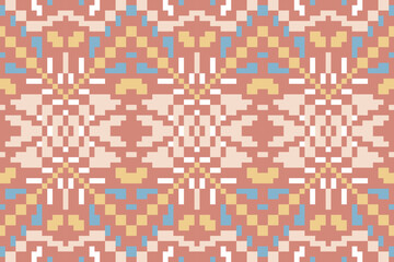 Knit Simple Arabic Geometric Patternfolk Embroidery, Aztec Geometric Ornament Print. Design for Carpet, Wallpaper, Clothing, Wrapping, Fabric