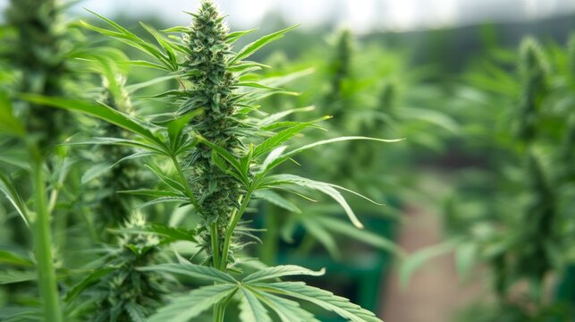 Look after cannabis stems in a hydroponic cannabis garden.