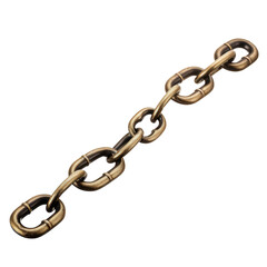 Fototapeta premium Metallic Security Chain Isolated on Transparent Background