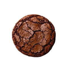 Delicious chocolate brownie cookie on a white isolate background.