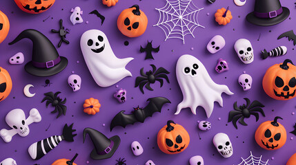 A cute and spooky Halloween set featuring pumpkins