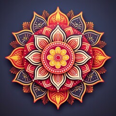 Mandala art design also called rangoli, decorative elements