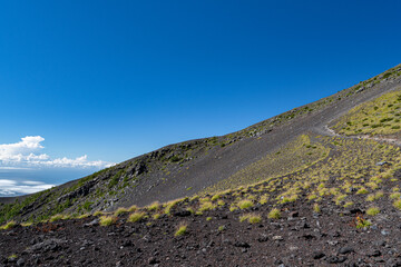 富士山の噴火口　宝永第一火口
