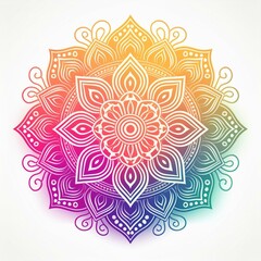 Mandala art design also called rangoli, decorative elements on white background