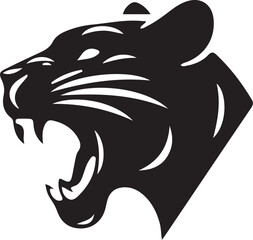 Black panther head icon silhouette vector illustration 