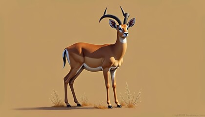 Wild beauty in the savanna A majestic antelope stands tall