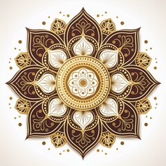 Naklejka premium Mandala art design also called rangoli, decorative elements on white background