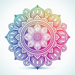 Mandala art design also called rangoli, decorative elements on white background