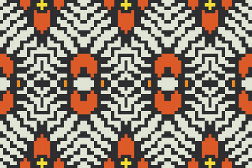 Motif Embroidery Ethnic Pattern Shirtfolk Embroidery, Aztec Geometric Ornament Print. Design for Carpet, Wallpaper, Clothing, Wrapping, Fabric
