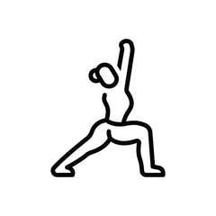 Black line icon for yoga